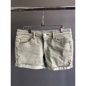 Mossimo Mid-Rise Olive Green Rolled-Hem Shorts